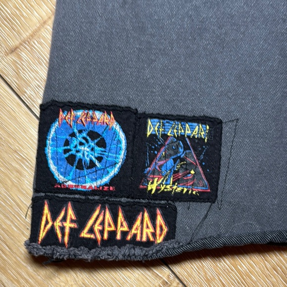 Junk Food Clothing Charcoal Edgy Mini Skirt with DeF Leppard patches - Picture 4 of 6